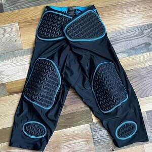 Champro Adult XL Padded Football Girdle Compression Pants Black Blue 6 Pad